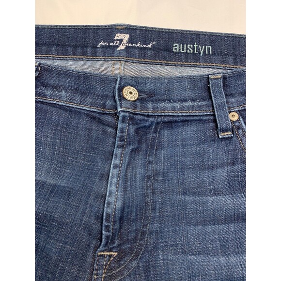 7 For All Mankind Jeans Mens 34 x 33 Austyn Straight Blue Medium Wash  Made USA - Picture 2 of 10